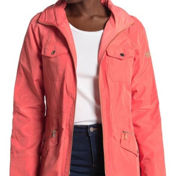 MICHAEL KORS Missy Drawstring Waist Hooded Anorak